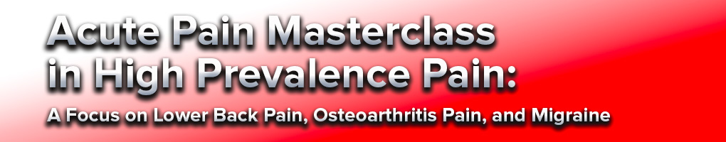 IASP 2022 | Acute Pain Masterclass in High Prevalence Pain: A Focus on Lower Back Pain, Osteoarthritis Pain, and Migraine